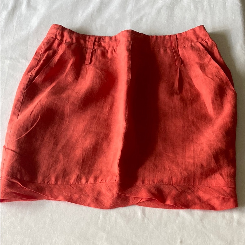 C. Luce Orange Red Mini Pencil Skirt Resort Wear